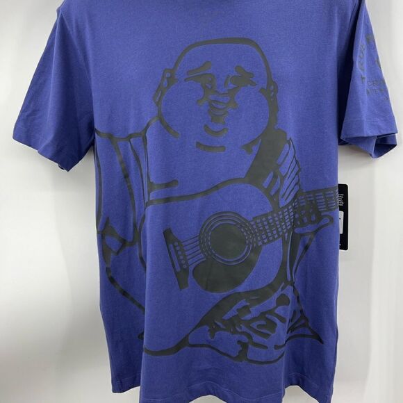 True Religion purple Buddha short sleeve cotton shirt - Picture 3 of 5